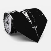 NYCのスカイラインの白黒古いヴィンテージの写真 ネクタイ (ロール)