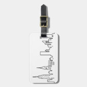 NYCのスカイラインの荷物のラベル ラゲッジタグ (正面縦)