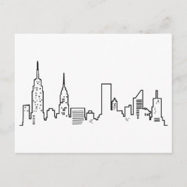NYCのスカイラインの郵便はがき ポストカード