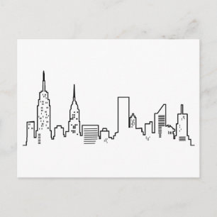 NYCのスカイラインの郵便はがき ポストカード