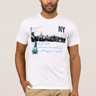 nycのスカイライン、自由の女神、具体的なジャングル… tシャツ