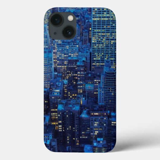 NYCのスカイライン、薄暗がりの高角の眺め Case-Mate iPhoneケース (裏面)
