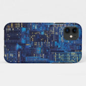 NYCのスカイライン、薄暗がりの高角の眺め Case-Mate iPhoneケース (裏面(横))
