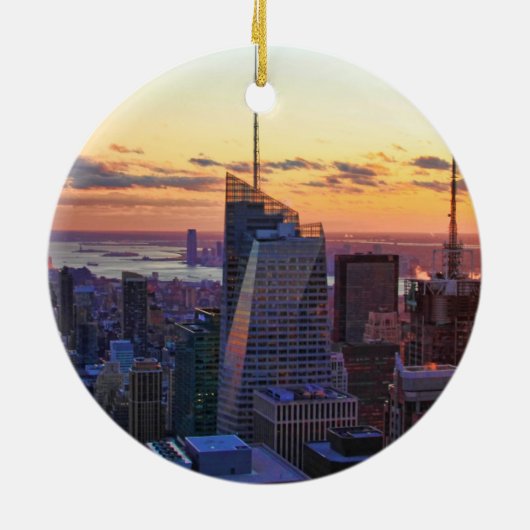 NYCのスカイライン: ESBの、4倍スクエア001バンクオブアメリカ セラミックオーナメント (裏面)