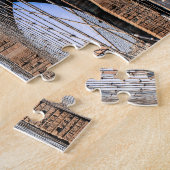 NYCのブルックリン橋の写真 ジグソーパズル (側面)