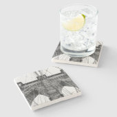 NYCのブルックリン橋の写真 ストーンコースター (横)