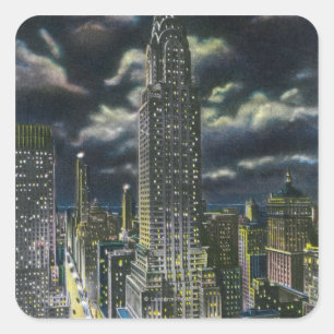 NYCの夜のYorkChryslerの新しい建物# 1 スクエアシール