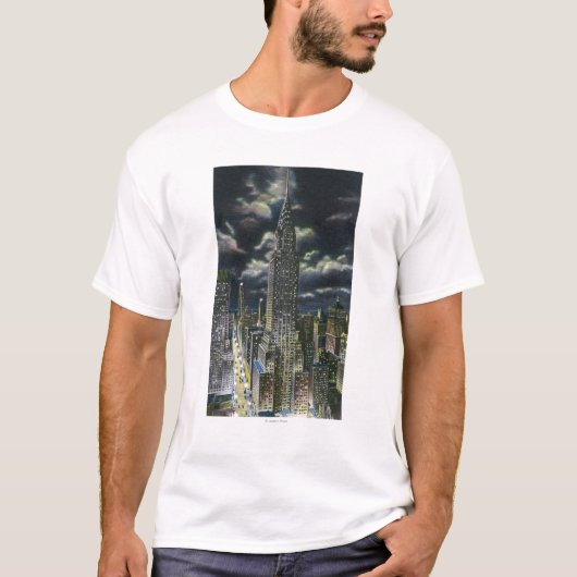 NYCの夜のYorkChryslerの新しい建物# 1 Tシャツ (正面)