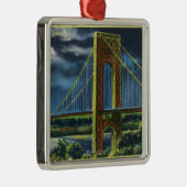 NYCの夜のYorkGeorge新しいワシントン州橋 メタルオーナメント (右)