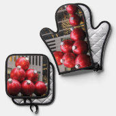 NYCの巨大クリスマスボールオーナメント 鍋つかみ&鍋敷きセット (正面/裏面)