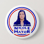 NYCの市長のためのニコールMalliotakis 缶バッジ (正面)