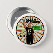 NYCの市長のためのAkeem Browder 缶バッジ (正面&裏面)