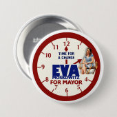 NYCの市長2013年のためのエヴァMoskowitz 缶バッジ (正面&裏面)