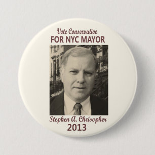 NYCの市長2013年のためのスティーブンクリストファー 缶バッジ