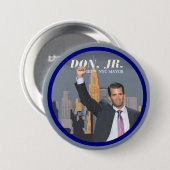 NYCの市長2017年のために後輩ドナルド・トランプ 缶バッジ (正面&裏面)