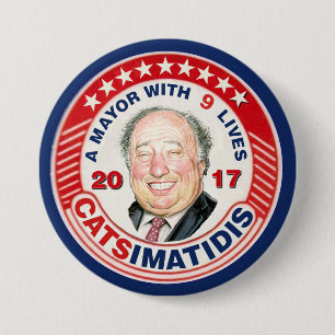 NYCの市長2017年のためのジョンCatsimatidis 缶バッジ
