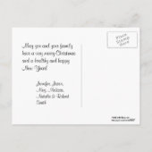 NYCの広いスカイラインはBWのクリスマスをあなたの写真エッチングしました シーズンポストカード (裏面)