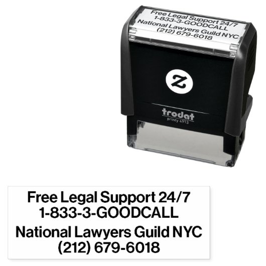 NYCの抗議者のための法的支援ホットライン セルフインキングスタンプ (インサイチュ)