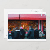 NYCの窓の表示のクリスマス シーズンポストカード (正面/裏面)