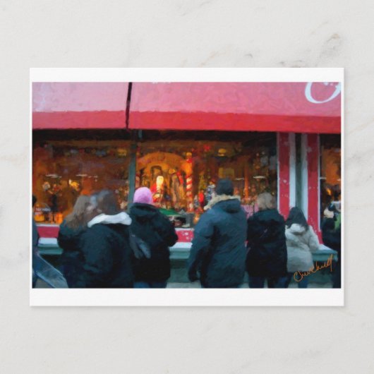 NYCの窓の表示のクリスマス シーズンポストカード (正面)