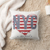 NYCの米国旗のハート クッション (ブランケット)