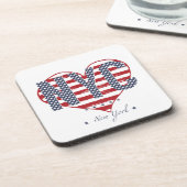 NYCの米国旗のハート コースター (左側)