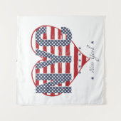 NYCの米国旗のハート タペストリー (正面)