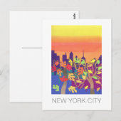 NYCの郵便はがき上の秋の日没 ポストカード (正面/裏面)