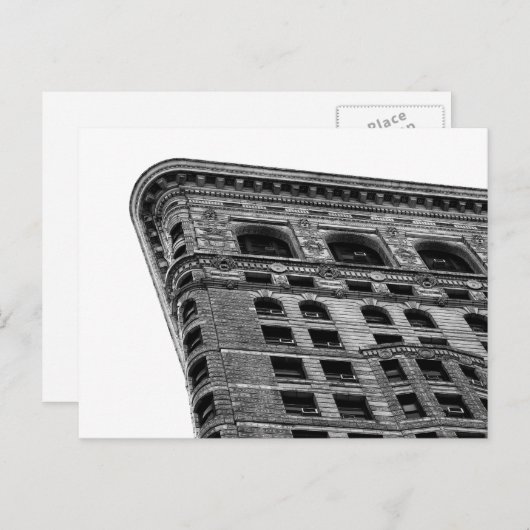 NYCの黒く及び白いFlatironの建物の写真 ポストカード (正面/裏面)