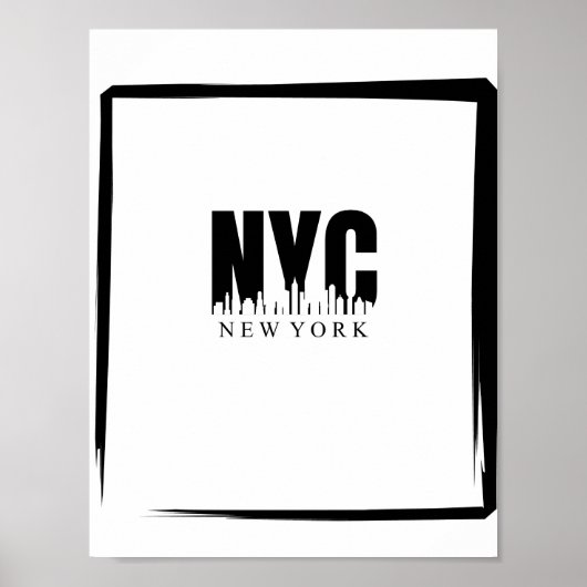 NYCは白黒でスカイラインと共縁ど ポスター (正面)