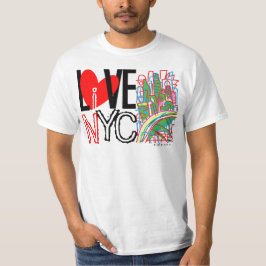 NYCを愛して下さい及びNYCのTシャツ2Aに住んで下さい Tシャツ
