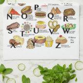 NYCアイコニックのABCニューヨーク市食品アルファベット キッチンタオル (折り畳み)