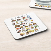 NYCアイコニックのABCニューヨーク市食品アルファベット コースター (左側)