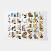 NYCアイコニックのABCニューヨーク市食品アルファベット ドアマット (正面)