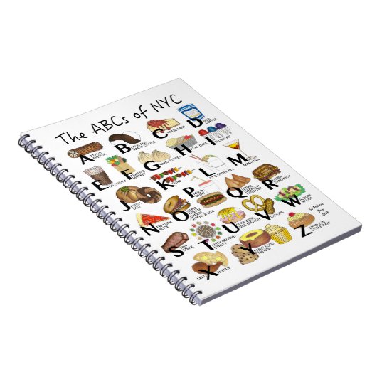 NYCアイコニックのABCニューヨーク市食品アルファベット ノートブック (右側)