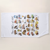 NYCアイコニックのABCニューヨーク市食品アルファベット ビーチタオル (正面)