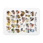 NYCアイコニックのABCニューヨーク市食品アルファベット マグネット (横)