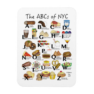 NYCアイコニックのABCニューヨーク市食品アルファベット マグネット