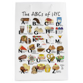 NYCアイコニックのABCニューヨーク市食品アルファベット ミディアムペーパーバッグ (正面)