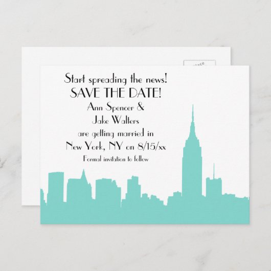 NYCアクアスカイラインシルエット保存日 案内ポストカード (正面/裏面)