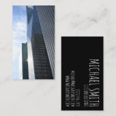NYCアーキテクチャ超高層ビル写真メタリック 名刺 (正面/裏面)
