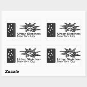 NYCアーバンスケッチャーのシール 長方形シール (シート)