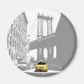 Nycイエロータクシブルックリンブリッジニューヨークシティ マグネット (正面)
