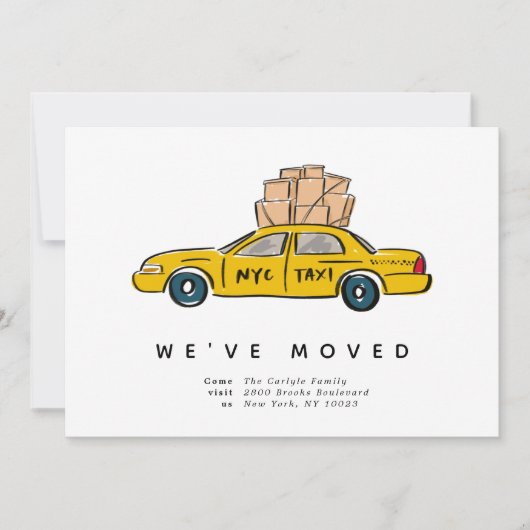 NYCイエロータクシー引っ越しました移動案内 案内状 (正面)