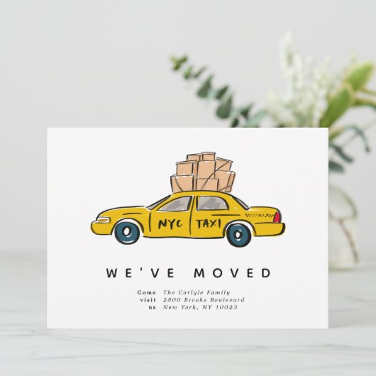 NYCイエロータクシー引っ越しました移動案内 案内状 (スタンド正面)