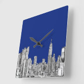 NYCインクブ王室のルー スクエア壁時計 (傾斜)