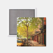 NYCイーストビレッジのAlphabet Cityの秋 マグネット (正面/裏面)