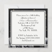 NYCエッチングされたスカイラインブラック金ゴールドスター誕生日 招待状 (裏面)