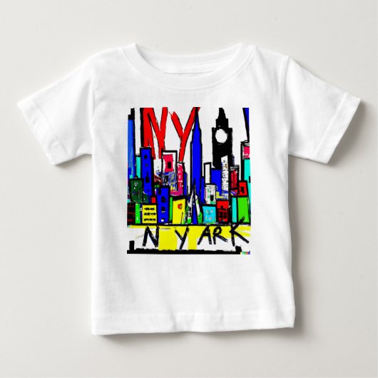 NYCオリジナルのアートワーク ベビーTシャツ (正面)