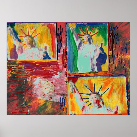 NYCオリジナル絵画の9-11自由の像 ポスター (正面)